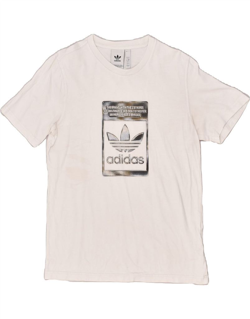 ADIDAS Mens Graphic T-Shirt Top Small White Cotton | Vintage Adidas | Thrift | Second-Hand Adidas | Used Clothing | Messina Hembry 