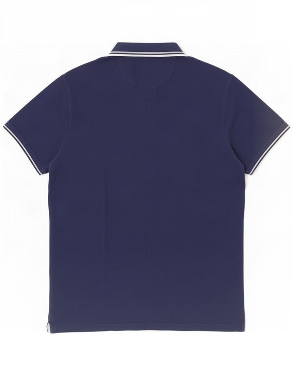 Champion Mens Polo Shirt Large Navy Blue Striped