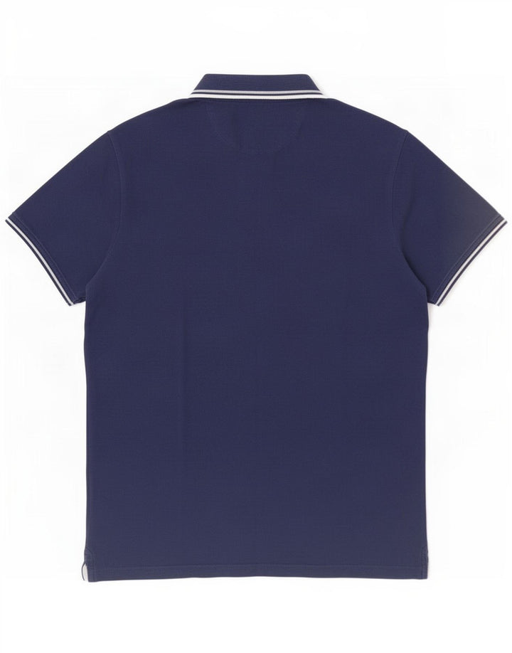 Champion Mens Polo Shirt Large Navy Blue Striped
