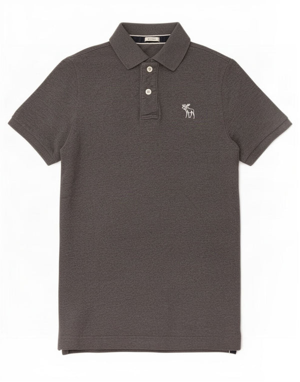 Abercrombie & Fitch Mens Muscle Polo Shirt Large Grey Cotton