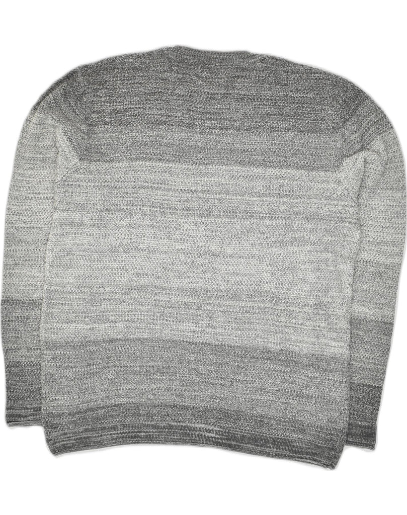 JACK & JONES Mens Crew Neck Jumper Sweater 2XL Grey Striped Cotton | Vintage Jack & Jones | Thrift | Second-Hand Jack & Jones | Used Clothing | Messina Hembry 