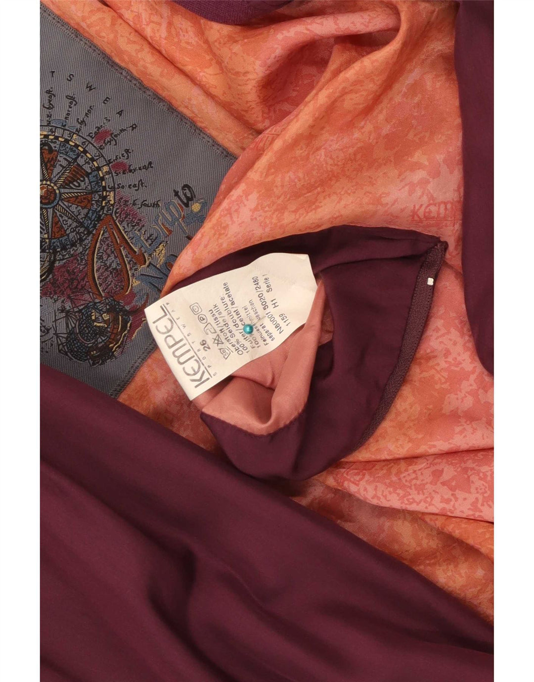 Kempel Mens Bomber Jacket UK 42 XL Burgundy Silk