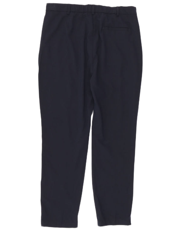 Marks & Spencer Womens Slim Suit Trousers UK 14 Large W32 L27 Navy Blue