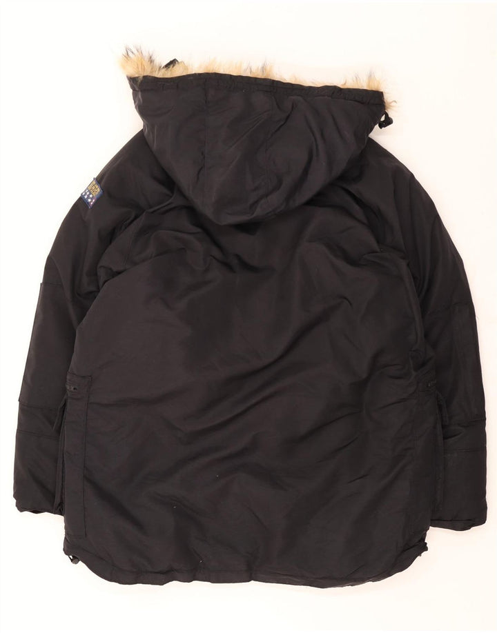 Woolrich Mens Hooded Padded Jacket UK 42 XL Black Nylon