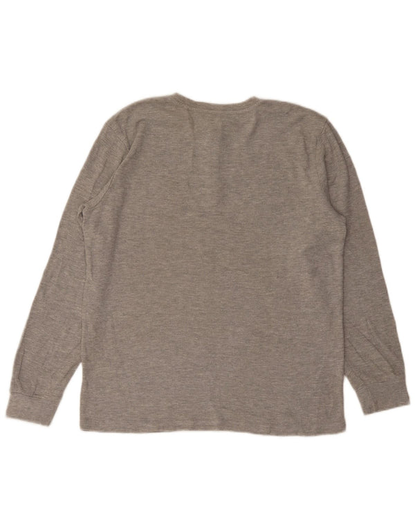 Hurley Mens T-Shirt Top Long Sleeve Medium Grey Cotton