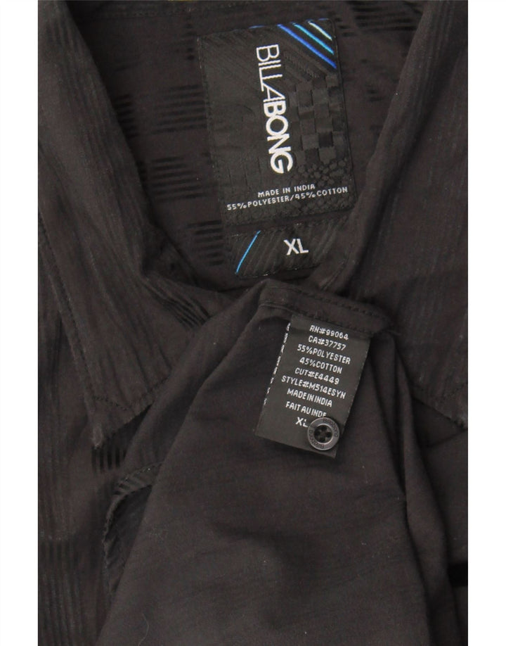 Billabong Mens Graphic Shirt XL Black Striped Polyester