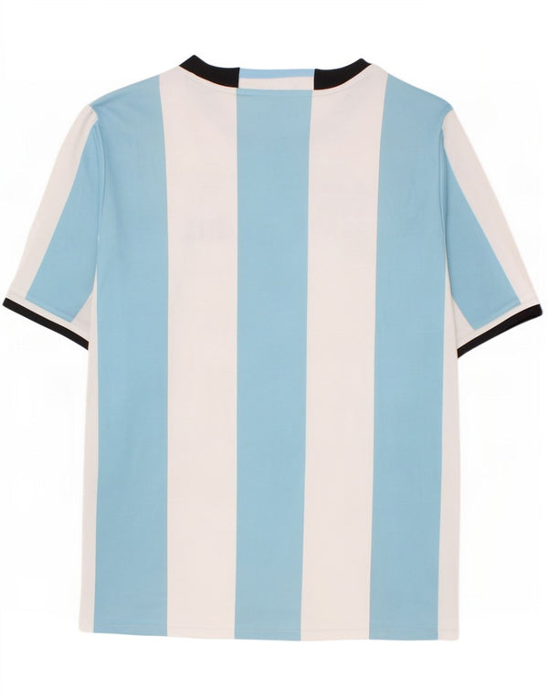 Adidas Boys Climacool T-Shirt Top 13-14 Years Blue Striped Polyester