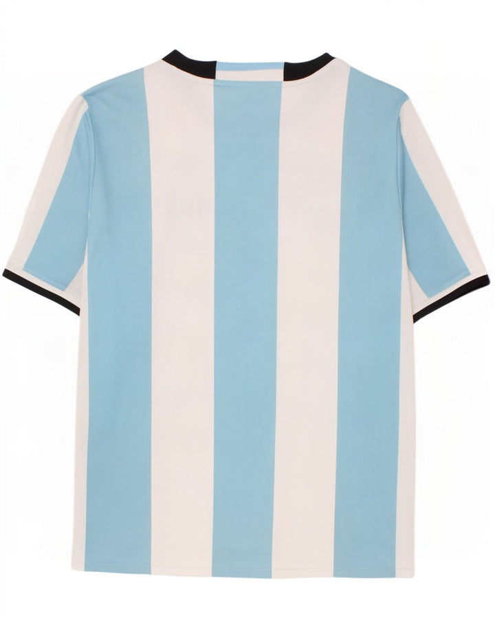 Adidas Boys Climacool T-Shirt Top 13-14 Years Blue Striped Polyester