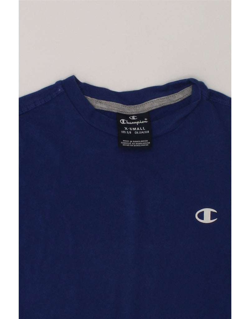 CHAMPION Boys T-Shirt Top 5-6 Years XS  Blue | Vintage Champion | Thrift | Second-Hand Champion | Used Clothing | Messina Hembry 