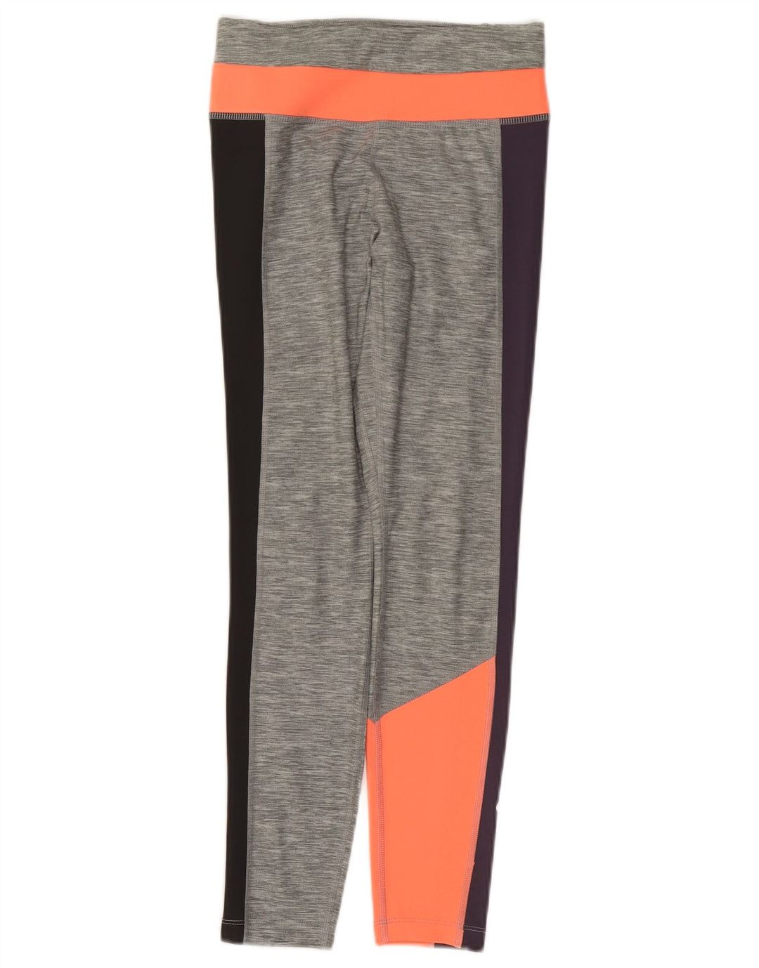 Nike Womens Dri Fit Leggings UK 10 Small  Grey Colourblock Polyester