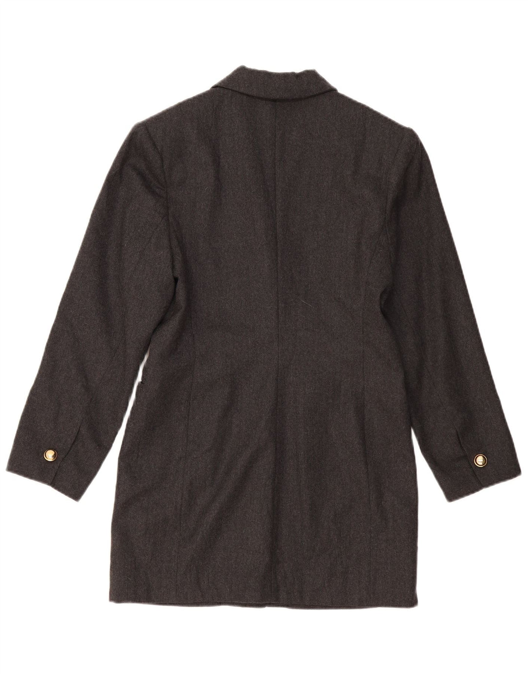 Vintage Womens Longline 1 Button Blazer Jacket US 2 XS Grey Wool