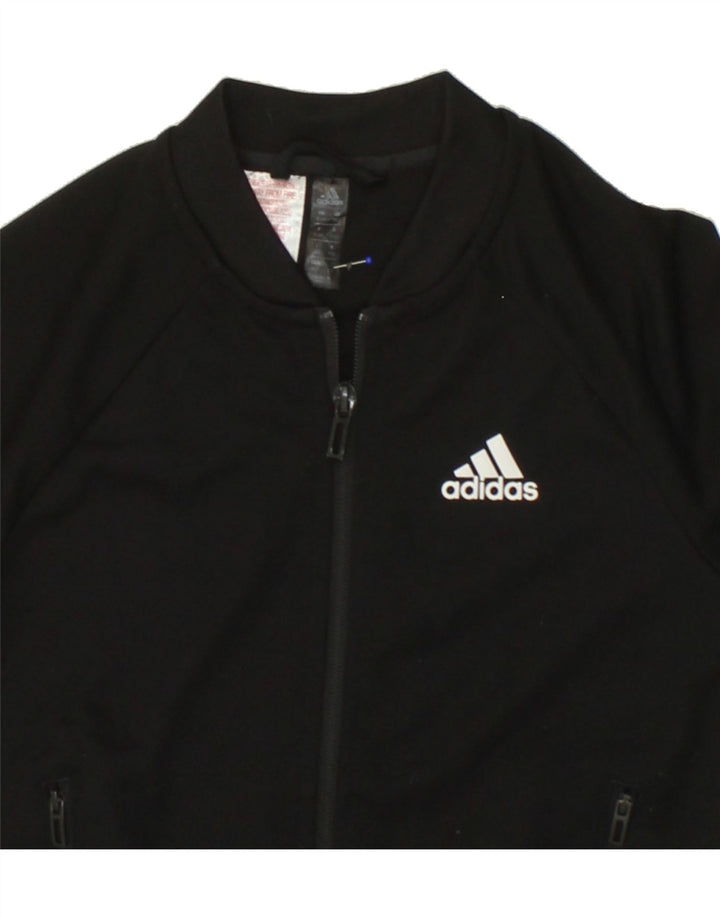 ADIDAS Girls Tracksuit Top Jacket 5-6 Years Black Polyester Vintage Adidas and Second-Hand Adidas from Messina Hembry 