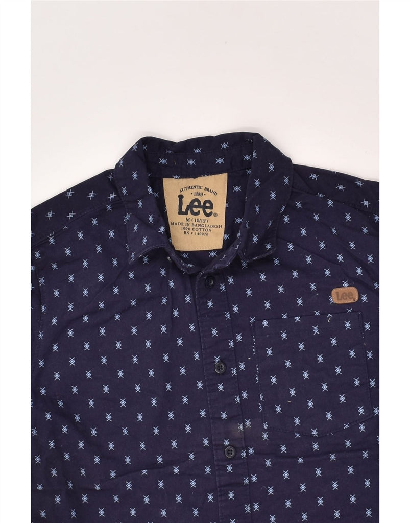 LEE Boys Shirt 10-11 Years Medium Navy Blue Cotton | Vintage Lee | Thrift | Second-Hand Lee | Used Clothing | Messina Hembry 