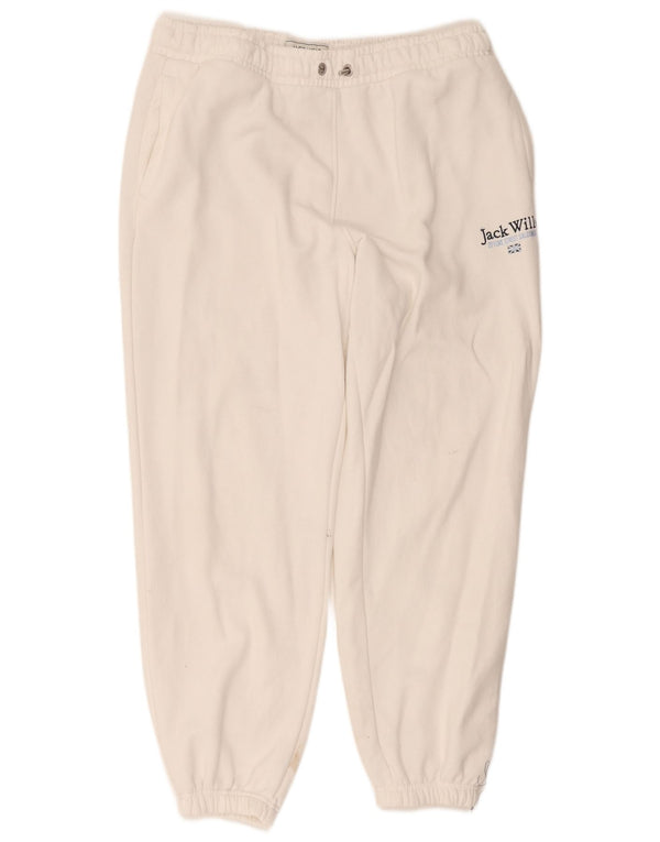 Jack Wills Womens Tracksuit Trousers Joggers UK 16 Large White Cotton
