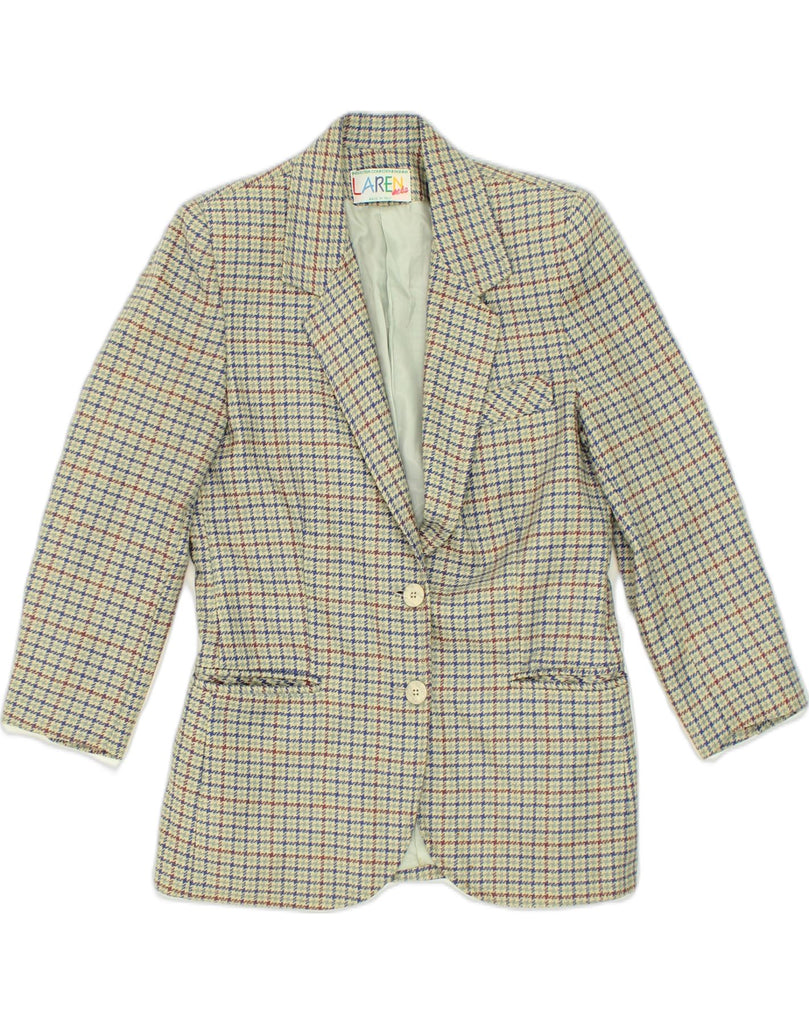 VINTAGE Womens 2 Button Blazer Jacket IT 42 Medium Grey Check | Vintage Vintage | Thrift | Second-Hand Vintage | Used Clothing | Messina Hembry 