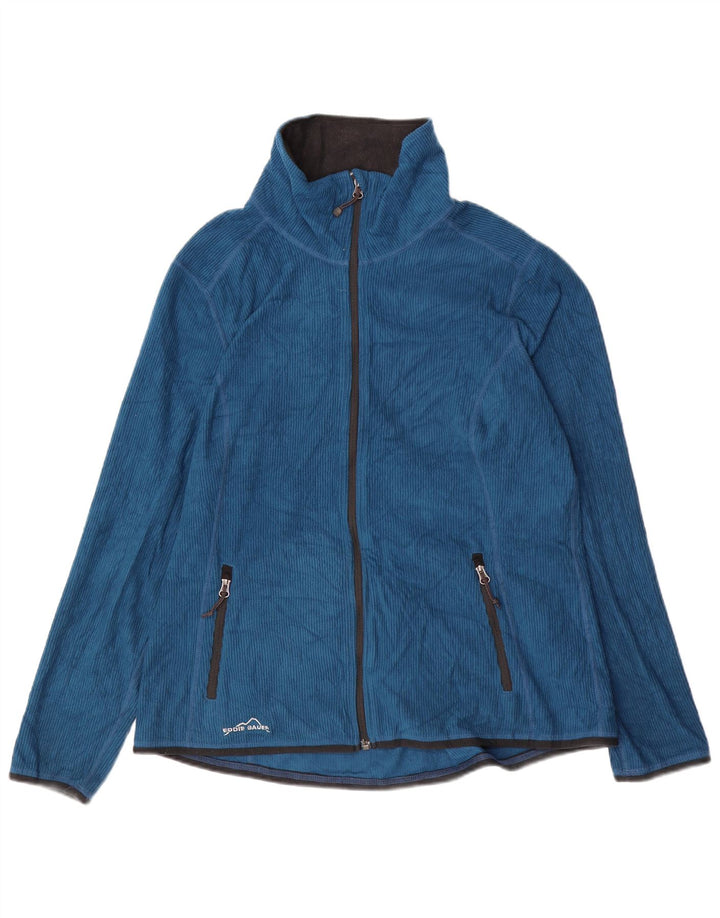 EDDIE BAUER Womens Fleece Jacket UK 18 XL Blue Polyester