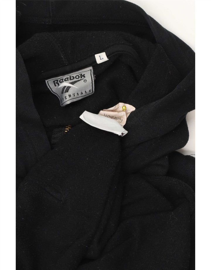 Reebok Mens Hooded Fleece Jacket UK 40 Large Black Polyester