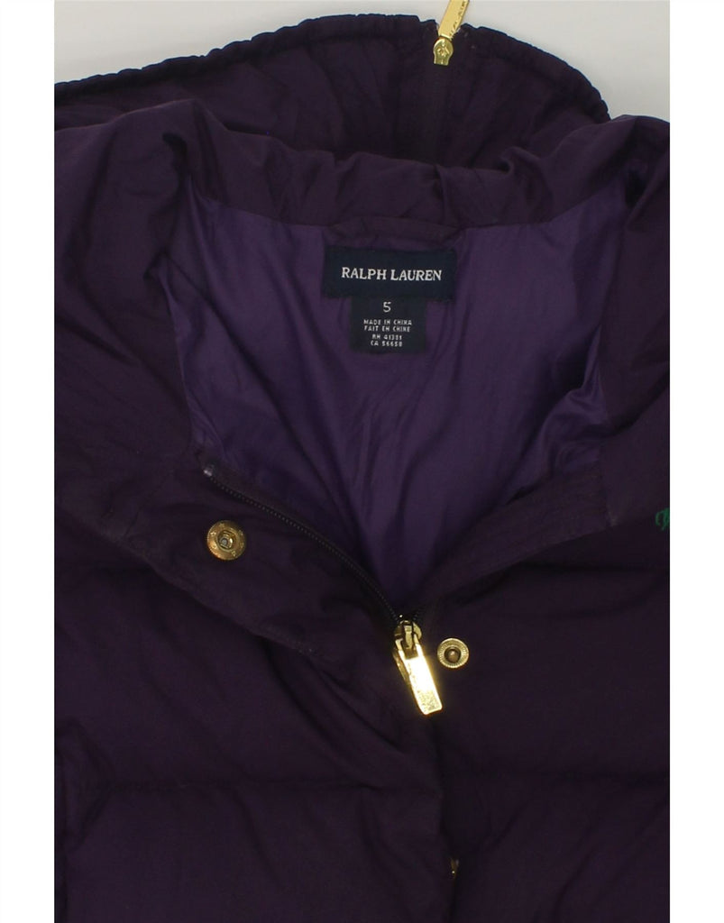 RALPH LAUREN Girls Hooded Padded Jacket 4-5 Years Purple Polyester | Vintage Ralph Lauren | Thrift | Second-Hand Ralph Lauren | Used Clothing | Messina Hembry 