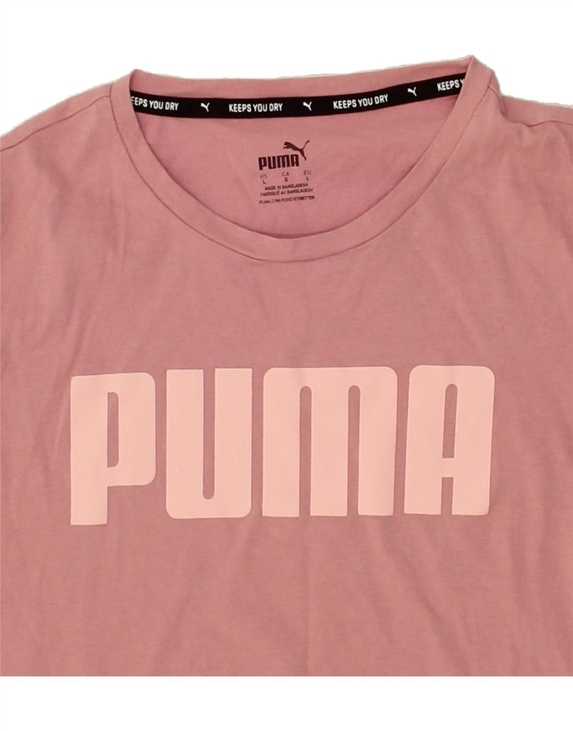 PUMA Womens Graphic T-Shirt Top UK 14 Large Pink | Vintage Puma | Thrift | Second-Hand Puma | Used Clothing | Messina Hembry 