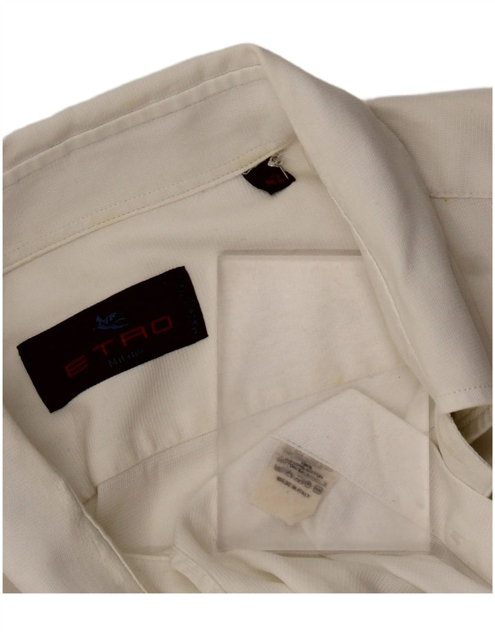 Etro Mens Shirt Size 42 Large Off White Cotton