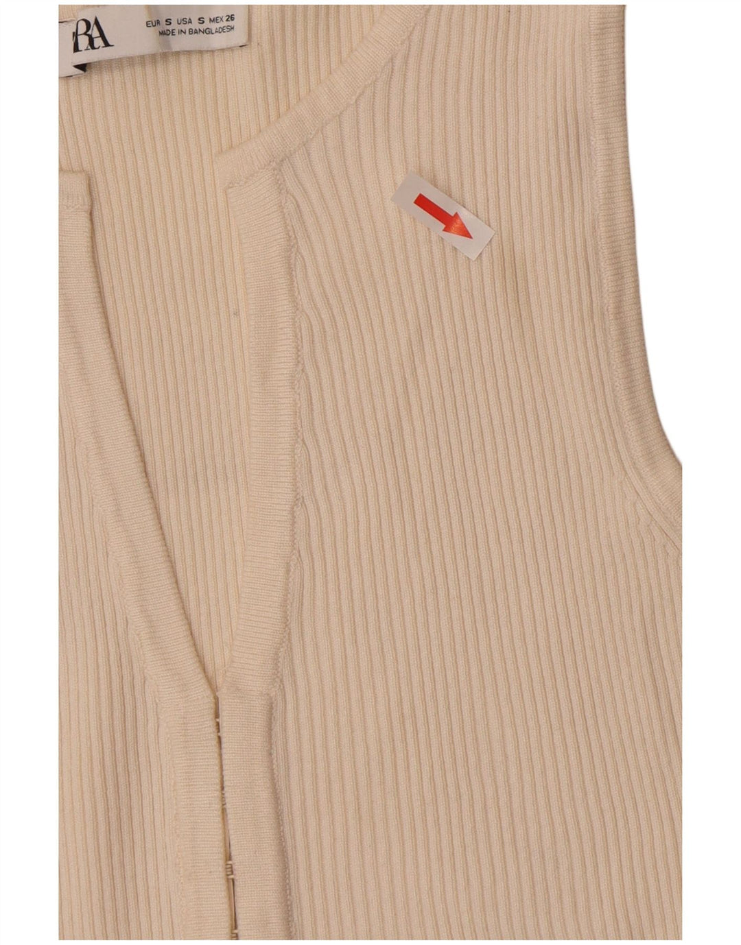 Zara Womens Cardigan Top UK 8 Small Off White Viscose