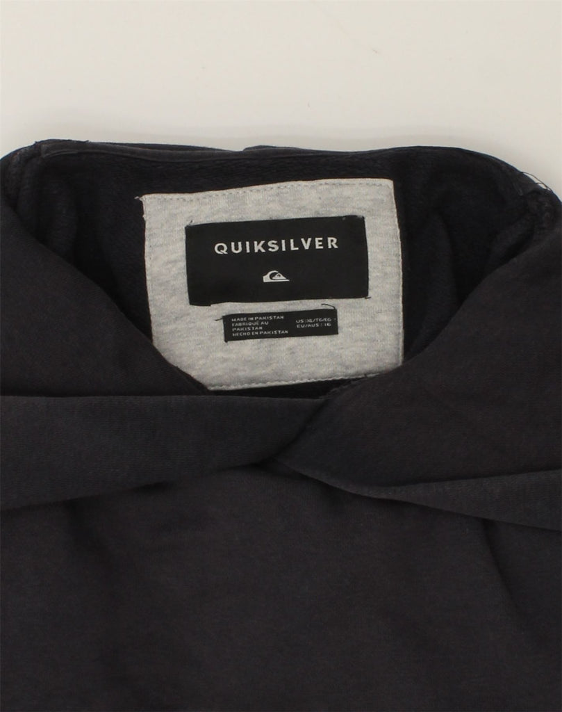 QUIKSILVER Boys Graphic Hoodie Jumper 15-16 Years Blue Cotton | Vintage Quiksilver | Thrift | Second-Hand Quiksilver | Used Clothing | Messina Hembry 