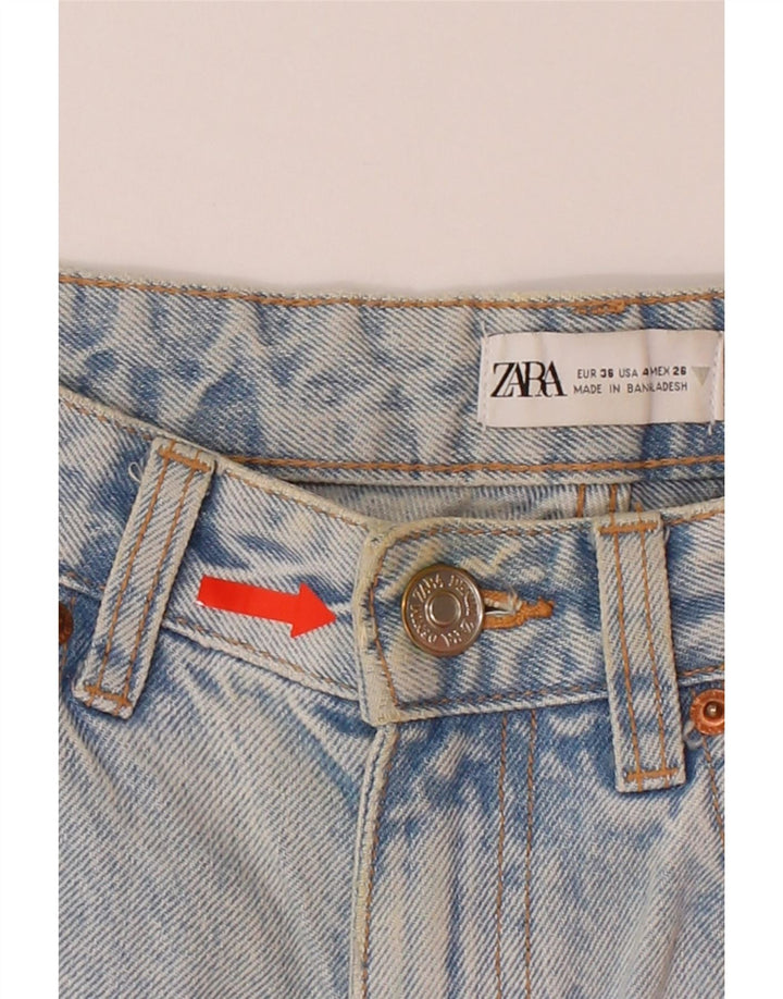 ZARA Womens Distressed Straight Jeans EU 36 XS W26 L33 Blue Vintage Zara and Second-Hand Zara from Messina Hembry 