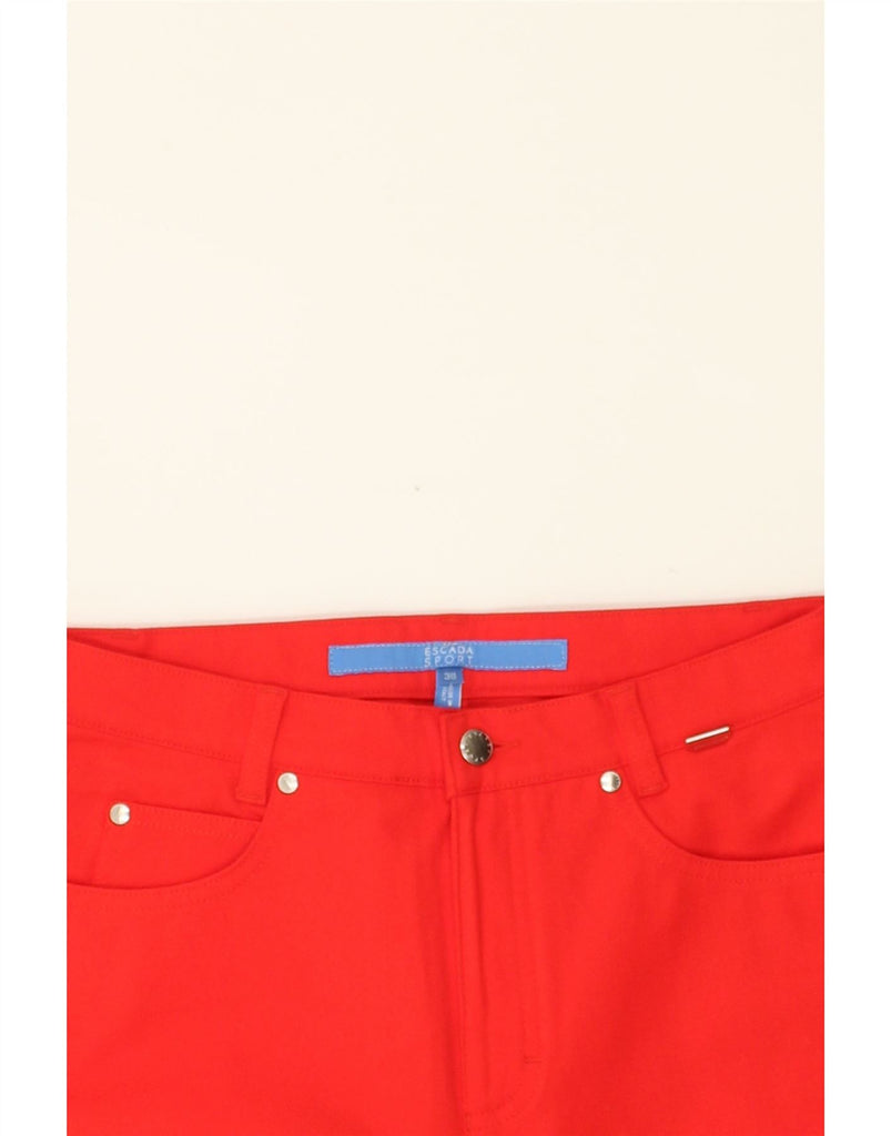 ESCADA Womens Straight Casual Trousers EU 38 Medium W29 L33 Red Cotton | Vintage Escada | Thrift | Second-Hand Escada | Used Clothing | Messina Hembry 
