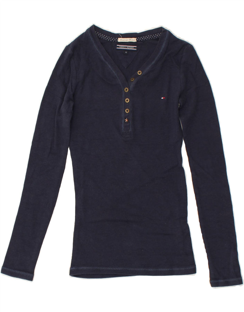 TOMMY HILFIGER Girls Top Long Sleeve 11-12 Years Navy Blue | Vintage Tommy Hilfiger | Thrift | Second-Hand Tommy Hilfiger | Used Clothing | Messina Hembry 