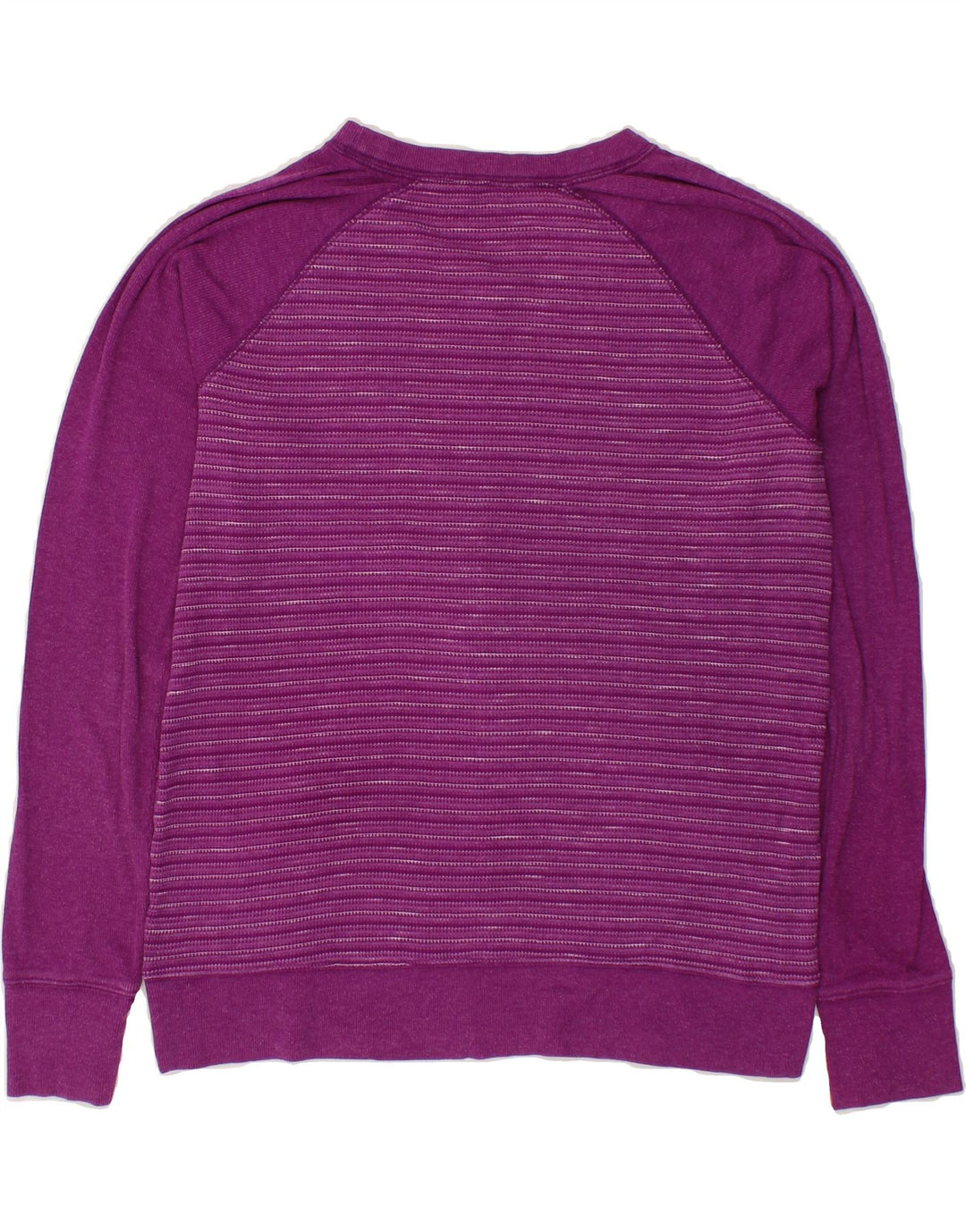 EDDIE BAUER Womens Sweatshirt Jumper UK 14 Medium Purple Striped Cotton Vintage Eddie Bauer and Second-Hand Eddie Bauer from Messina Hembry 