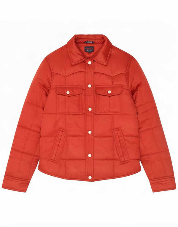Tommy Hilfiger Womens Padded Jacket UK 12 Medium Red Polyester