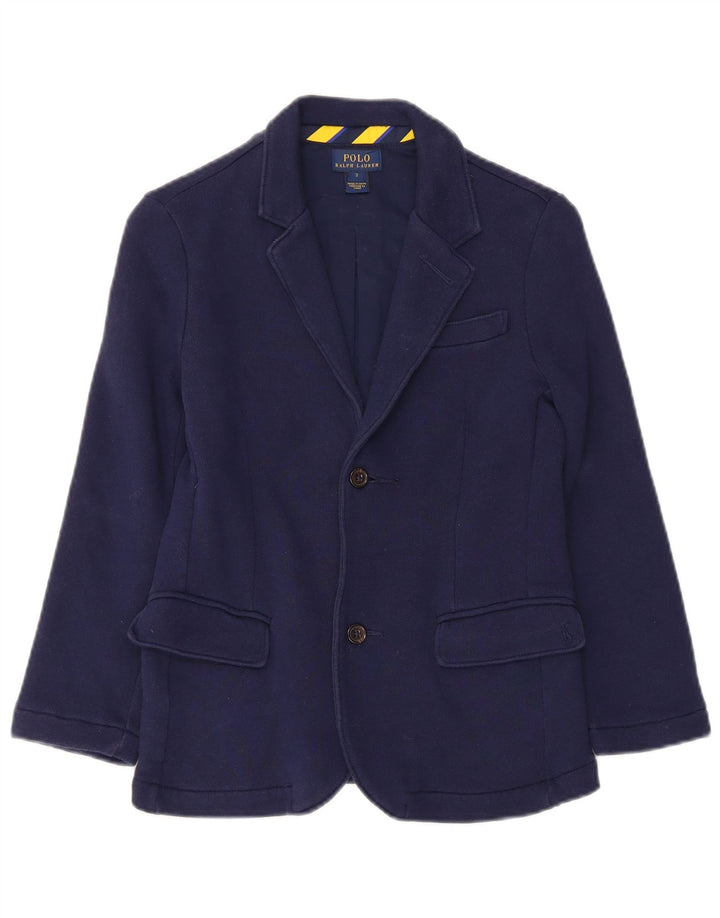 Polo Ralph Lauren Boys 2 Button Blazer Jacket 6-7 Years Navy Blue Cotton