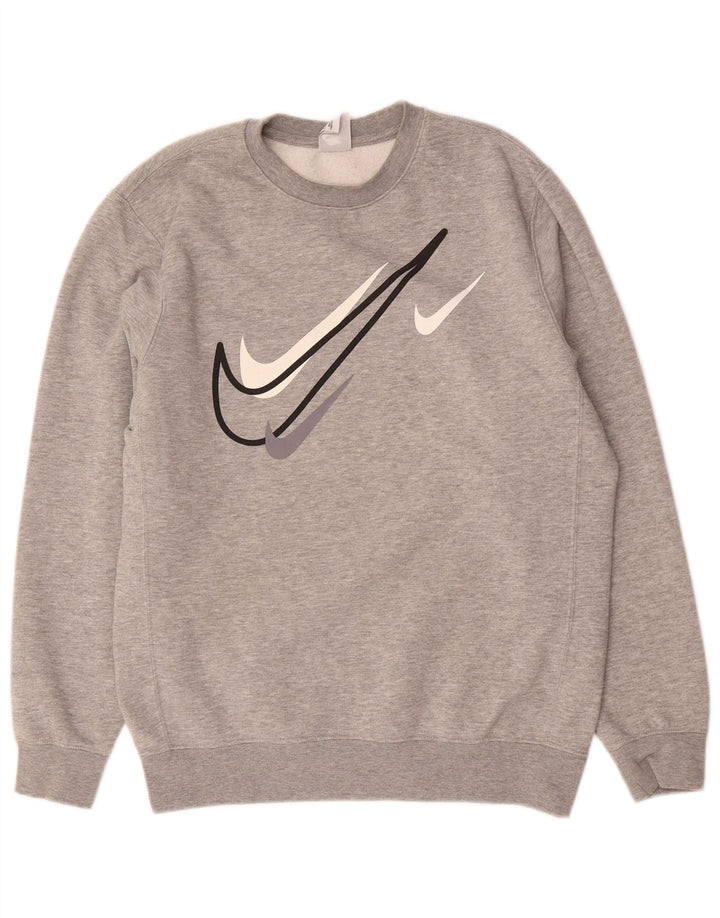 Nike Mens Graphic Sweatshirt Jumper Medium Grey Cotton