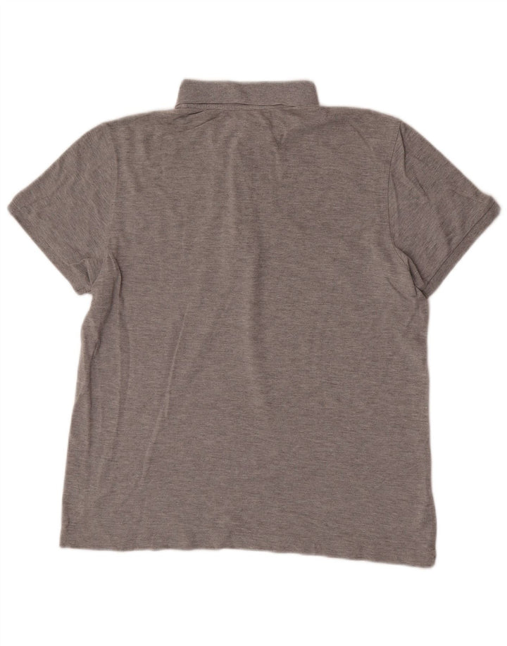 Lotto Mens Polo Shirt Large Grey Flecked Cotton