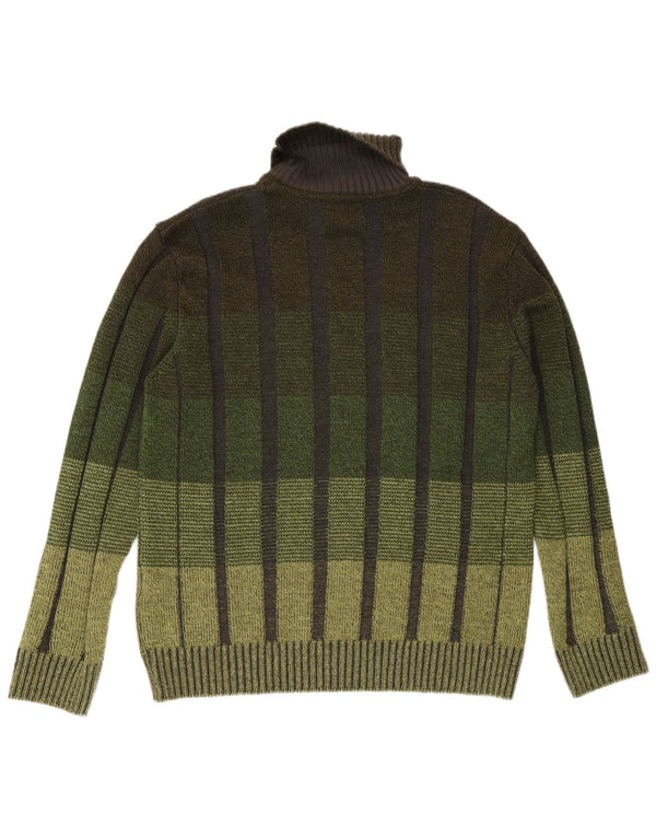 Babista Mens Turtle Neck Jumper Sweater IT 52 Large Green Colourblock
