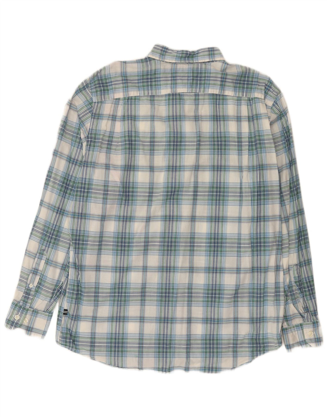 Nautica Mens Shirt Large Blue Check Cotton