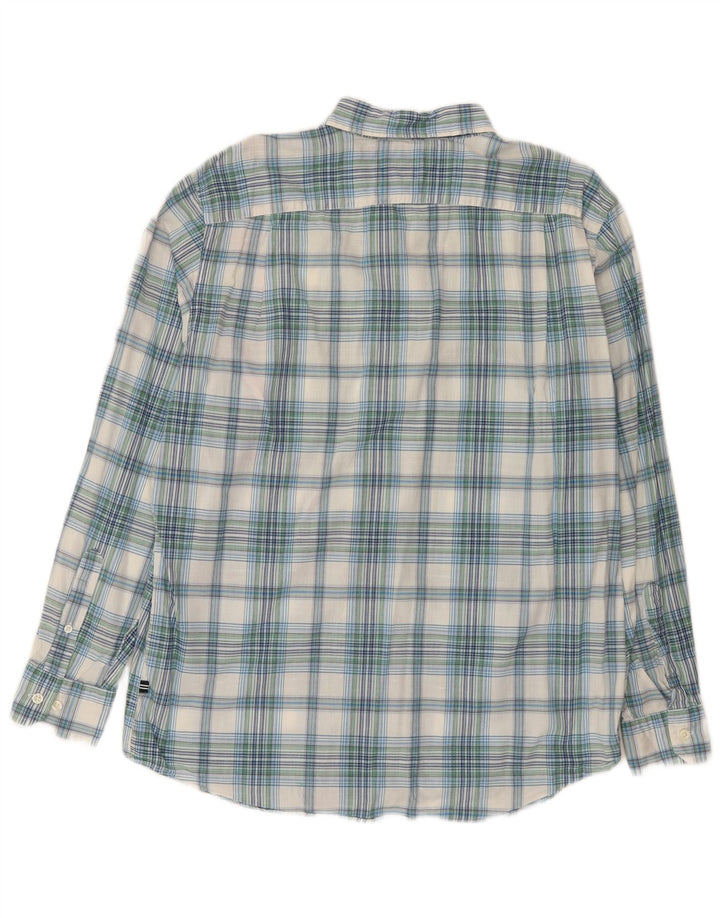 Nautica Mens Shirt Large Blue Check Cotton