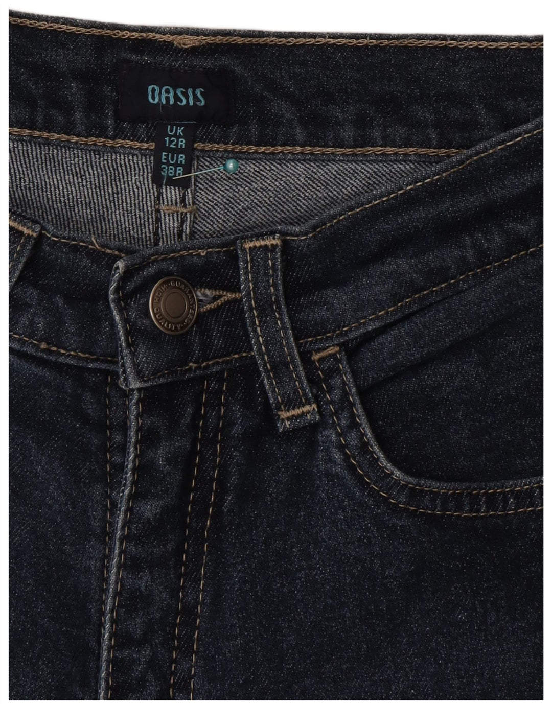 Oasis Womens Regular Fit Straight Jeans UK 12 Medium W26 L30 Blue Cotton