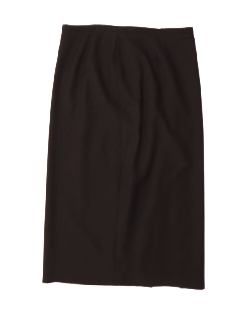 PRESEN Womens Pencil Skirt UK 20 2XL W36  Black Wool Vintage Presen and Second-Hand Presen from Messina Hembry 