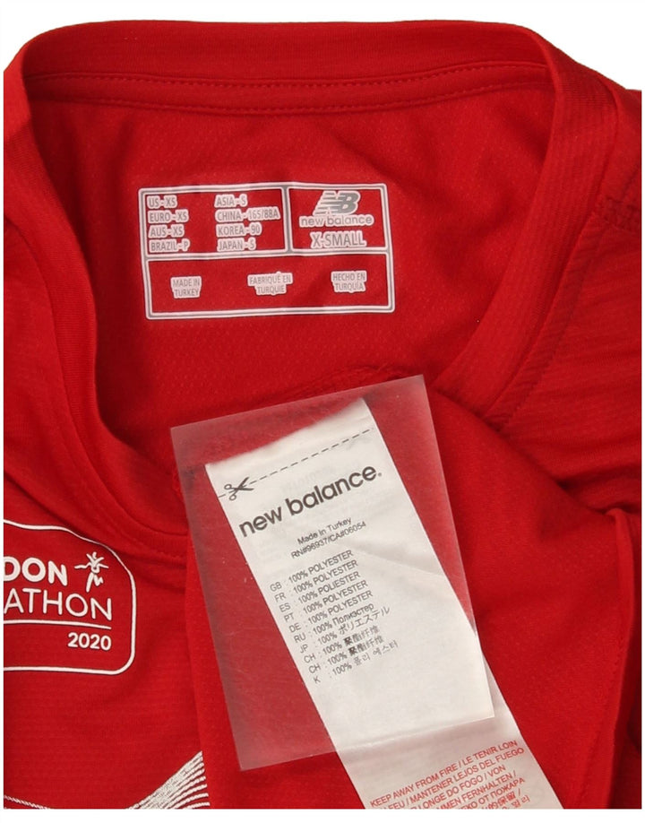 New Balance Mens Graphic T-Shirt Top XS Red Polyester