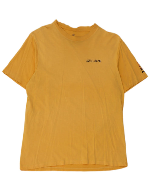 Billabong Mens T-Shirt Top Large Yellow Cotton
