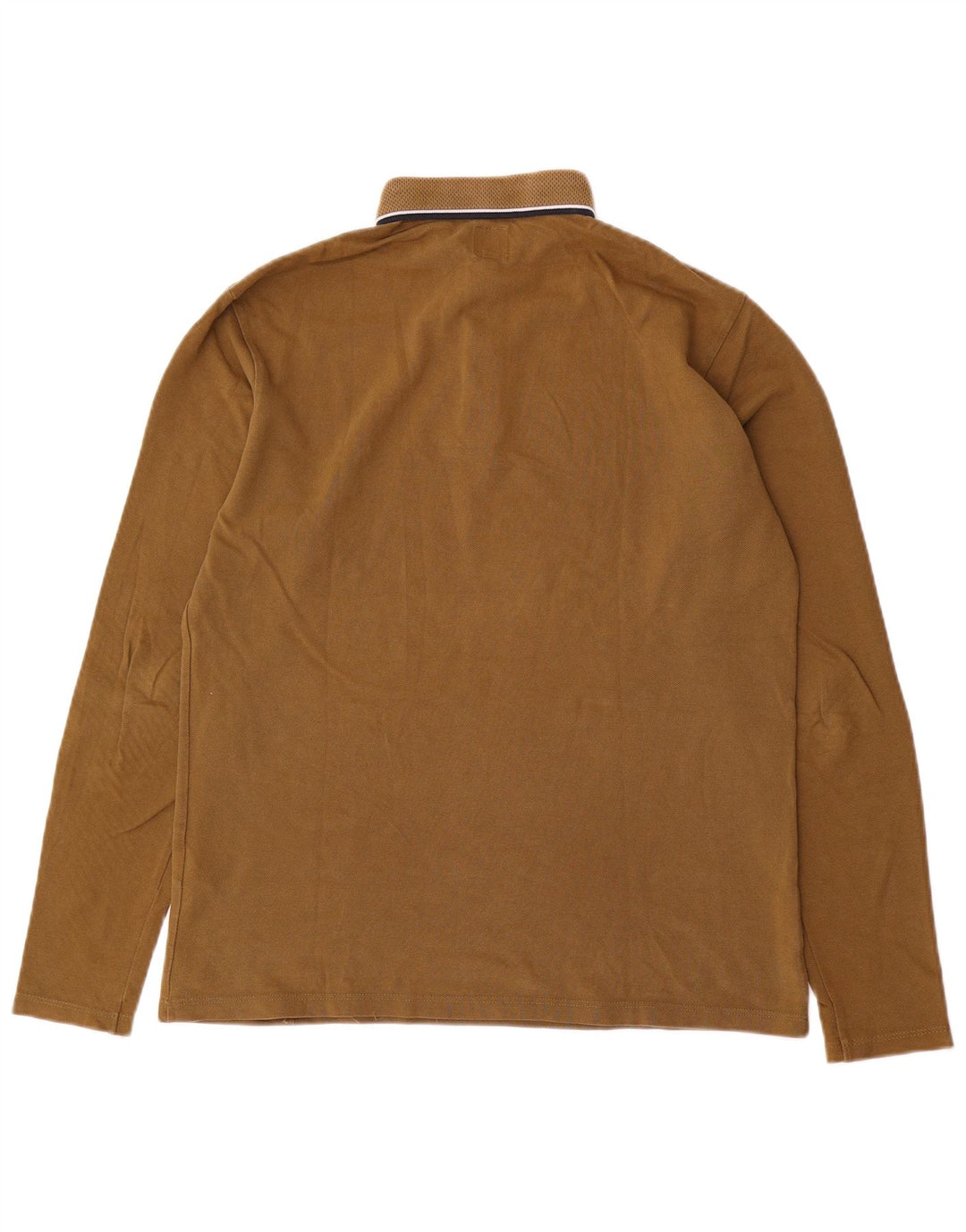 Jack Wills Mens Long Sleeve Polo Shirt Small Khaki Cotton