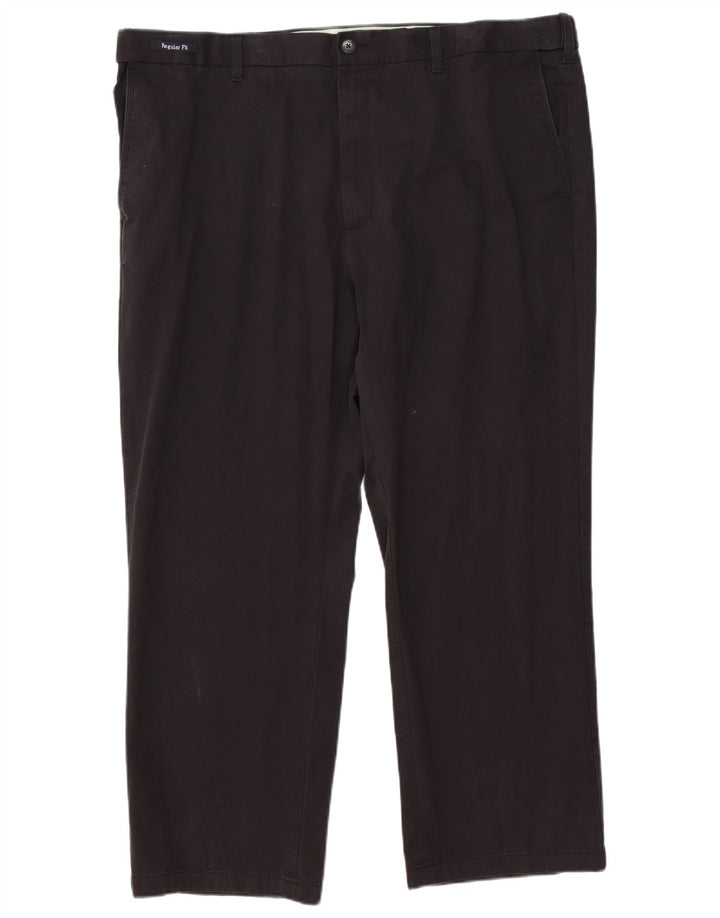 Marks & Spencer Mens Blue Harbour Regular Fit Chino Trousers W44 L29 Black