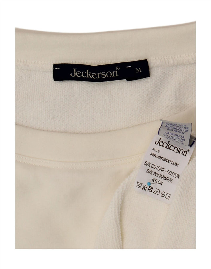 Jeckerson Womens T-Shirt Top UK 14 Medium White Cotton