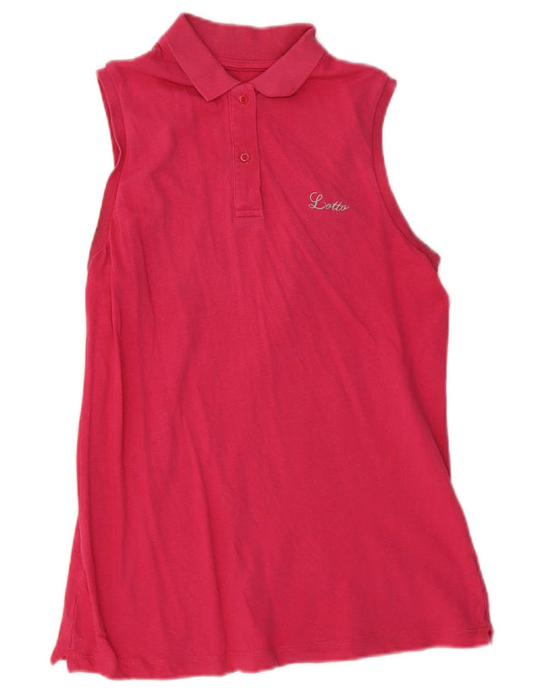 Lotto Womens Sleeveless Polo Shirt UK 12 Medium Pink