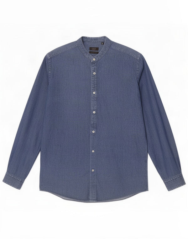 Liu Jo Mens Slim Fit Shirt Size 16 41 Large Blue Cotton