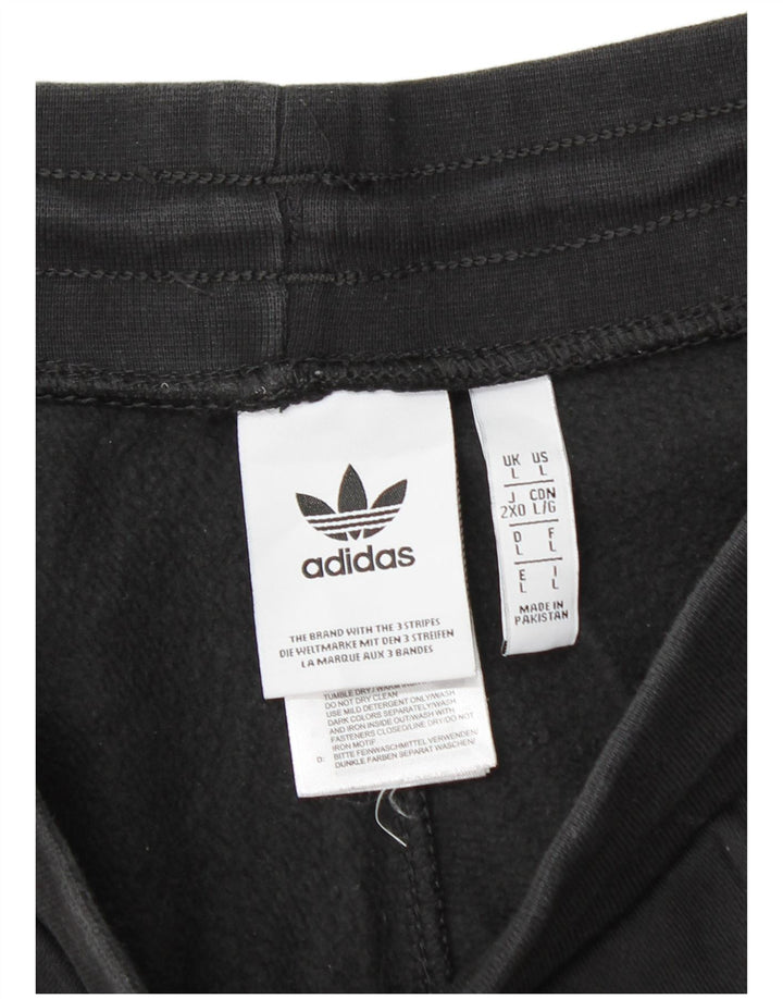 ADIDAS Mens Tracksuit Trousers Joggers Large  Black Cotton