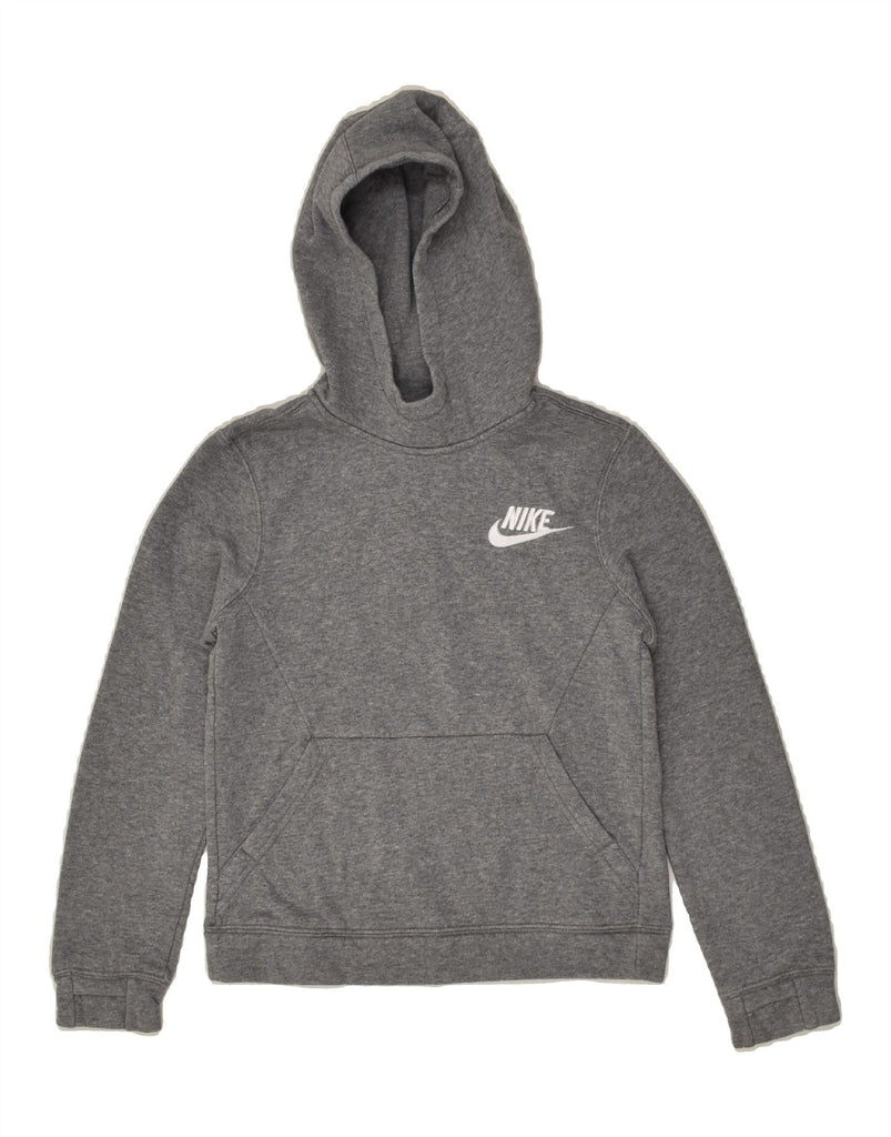 NIKE Boys Hoodie Jumper 8-9 Years Small Grey Cotton | Vintage Nike | Thrift | Second-Hand Nike | Used Clothing | Messina Hembry 