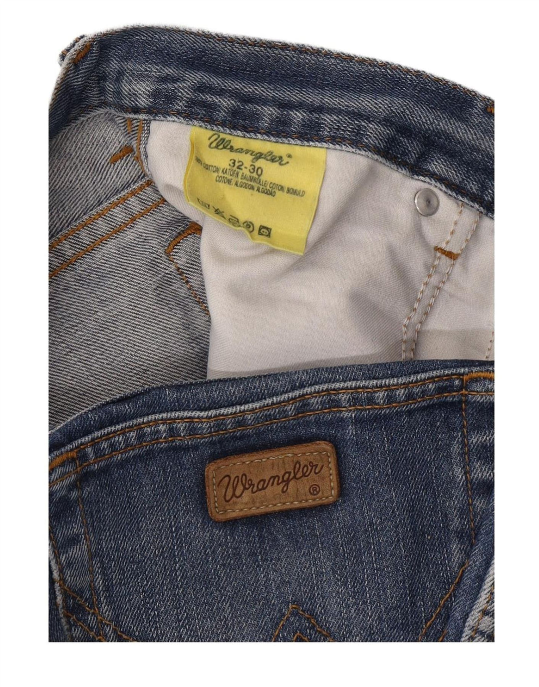 WRANGLER Mens Straight Jeans W32 L30 Blue Cotton