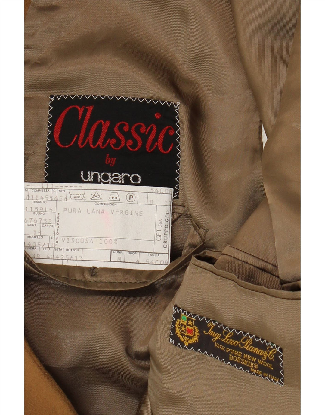 UNGARO Mens Classic 2 Button Blazer Jacket IT 54 2XL Brown Virgin Wool